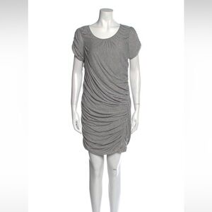 Diane von Furstenberg Gray Erosa Draped Silk Jersey Dress Short Slv Sz 10 DVF